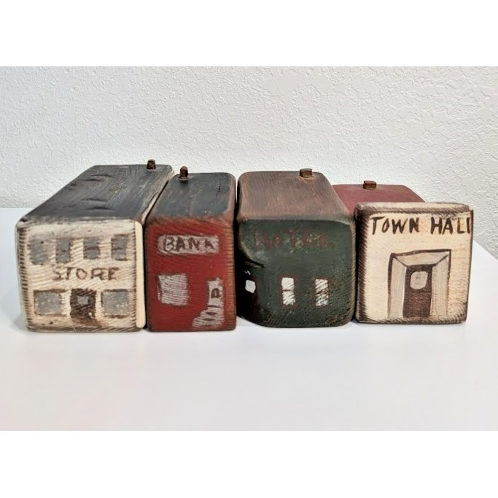 Wolf Creek Woodworking Beaman Iowa Vintage 4 Buildings Bank Townhall Hotel Store